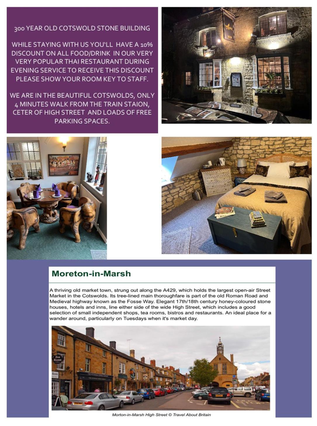 Siam Cottage Guesthouse Over 300 Years Old With Thai Restaurant Moreton-in-Marsh Exterior foto
